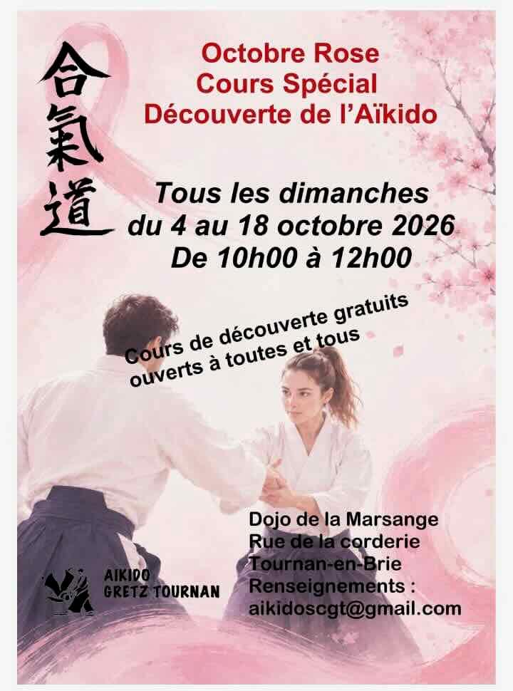 Affiche de l'événement Stage Octobre Rose à Tournan-en-Brie